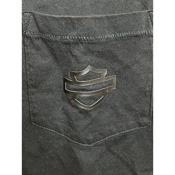 Harley-Davidson NWT Solid Black Pocket Short-Sleeve T-Shirt Sz L - Picture 3 of 10
